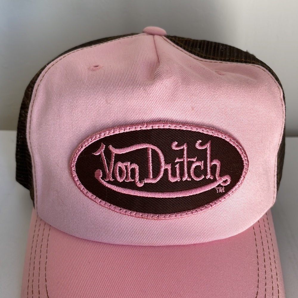 Brand New Von Dutch Trucker Hat Pink Brown